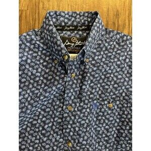 Wrangler George Strait Shirt Men’s Medium Blue Paisley Long Sleeve Western